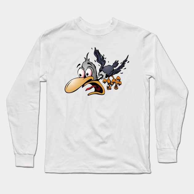 Crazy Bird Long Sleeve T-Shirt by hobrath